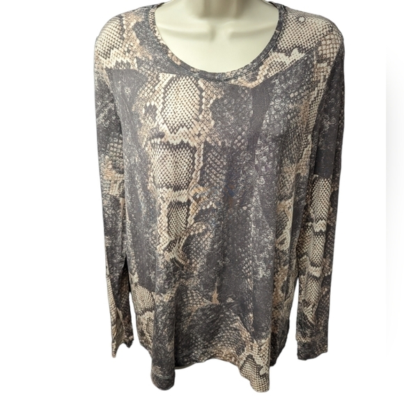 Basler Black Label Snake Print Stretch Top Sz 44/ US 16 - Picture 1 of 11